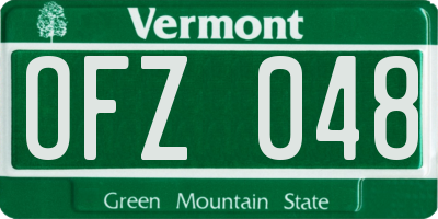 VT license plate OFZ048