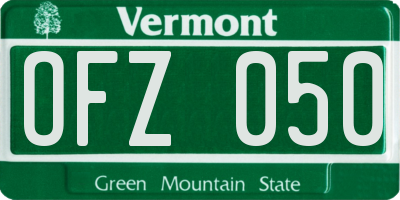 VT license plate OFZ050