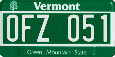 VT license plate OFZ051