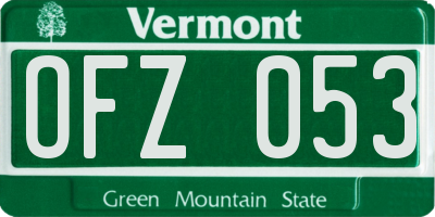 VT license plate OFZ053