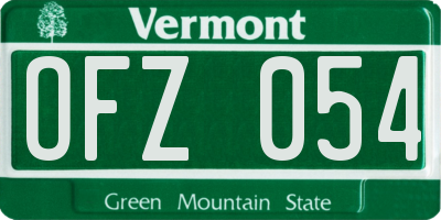 VT license plate OFZ054