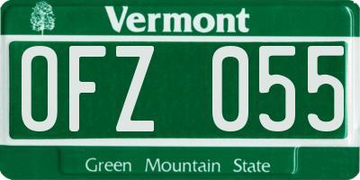 VT license plate OFZ055