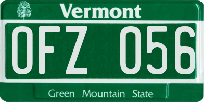 VT license plate OFZ056