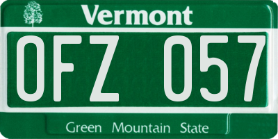 VT license plate OFZ057