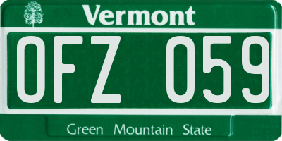 VT license plate OFZ059