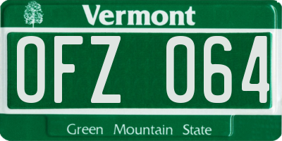VT license plate OFZ064
