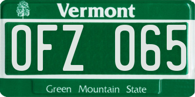 VT license plate OFZ065