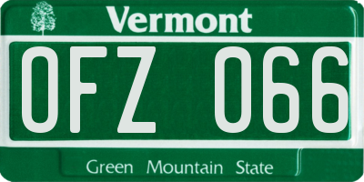 VT license plate OFZ066