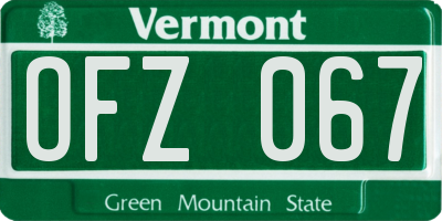 VT license plate OFZ067