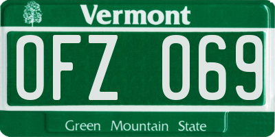 VT license plate OFZ069