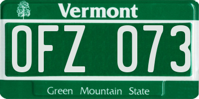 VT license plate OFZ073