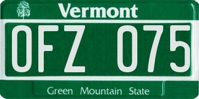 VT license plate OFZ075