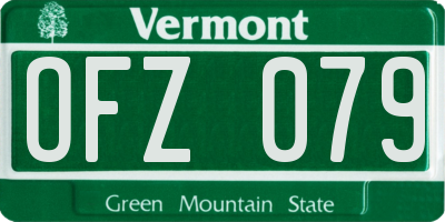 VT license plate OFZ079