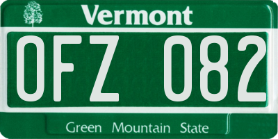 VT license plate OFZ082