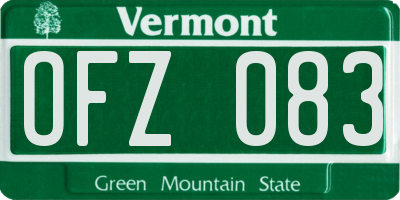 VT license plate OFZ083