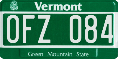 VT license plate OFZ084