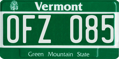 VT license plate OFZ085