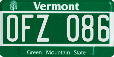 VT license plate OFZ086