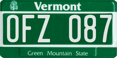 VT license plate OFZ087
