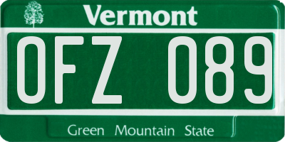 VT license plate OFZ089