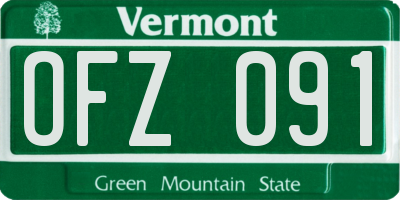 VT license plate OFZ091