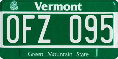VT license plate OFZ095