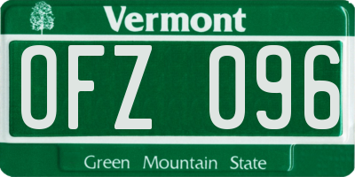 VT license plate OFZ096