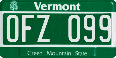 VT license plate OFZ099