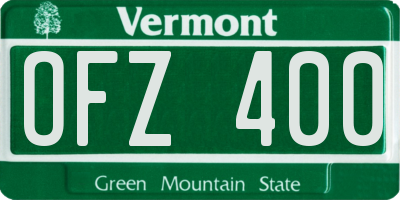 VT license plate OFZ400