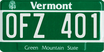 VT license plate OFZ401