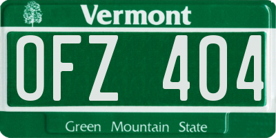 VT license plate OFZ404