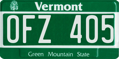 VT license plate OFZ405