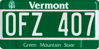 VT license plate OFZ407
