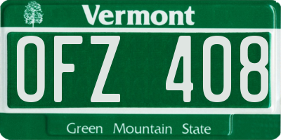 VT license plate OFZ408