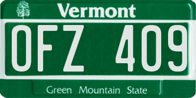 VT license plate OFZ409