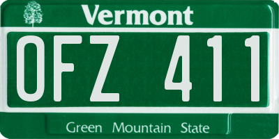 VT license plate OFZ411