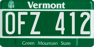 VT license plate OFZ412
