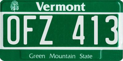 VT license plate OFZ413