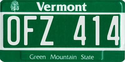 VT license plate OFZ414