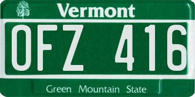 VT license plate OFZ416