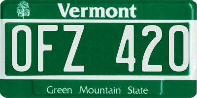 VT license plate OFZ420
