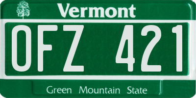 VT license plate OFZ421