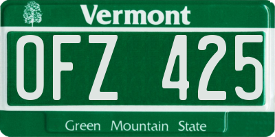 VT license plate OFZ425
