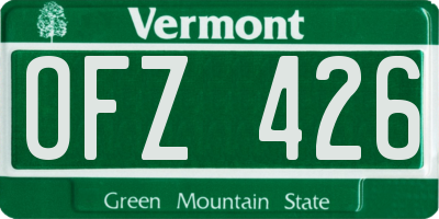 VT license plate OFZ426