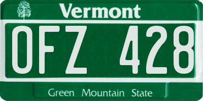 VT license plate OFZ428