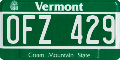 VT license plate OFZ429