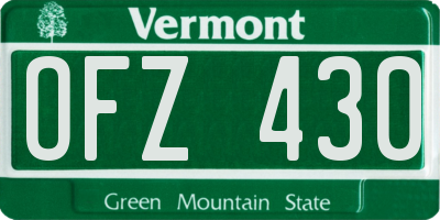 VT license plate OFZ430
