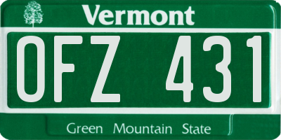 VT license plate OFZ431