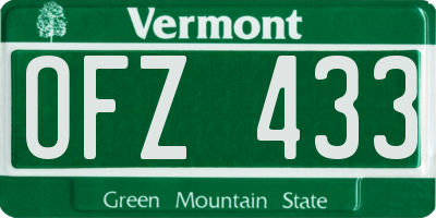 VT license plate OFZ433