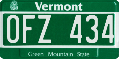 VT license plate OFZ434